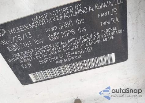 2014 Hyundai Elantra Se из США, поврежденный, VIN 5NPDH4AE4EH456461